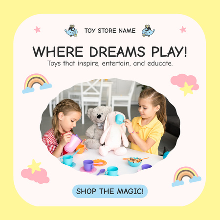 Sales of Entertaining Toys for Children Instagram AD Design Template