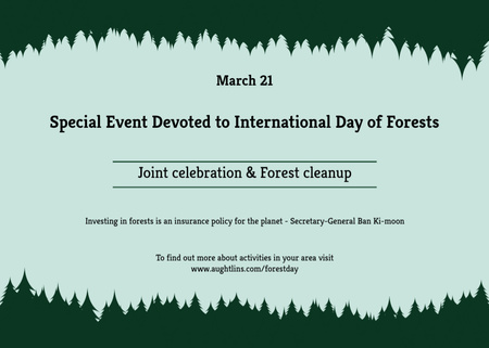 International Day of Forests Event with Illustration of Trees Flyer 5x7in Horizontal Design Template