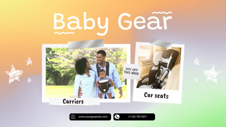 Baby Gear For Cars And Carrying With Discount Full HD video Design Template