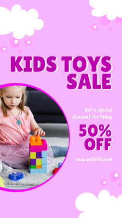 Platilla de diseño Sale of Children's Toys with Little Cute Girl Instagram Story
