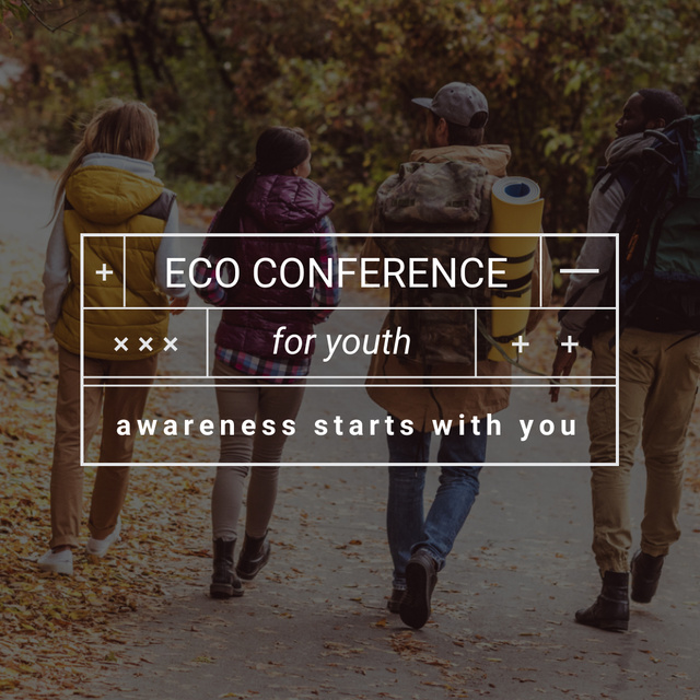 Eco Conference Announcement People on a Walk Outdoors Instagram Πρότυπο σχεδίασης