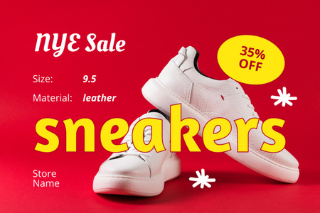 New Year Sale of Sneakers Labelデザインテンプレート