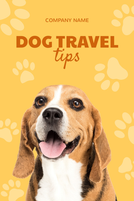 Travel Tips with Cute Beagle Dog Flyer 4x6in Design Template