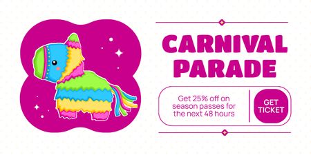 Seasonal Pass At Lowered Costs For Carnival Parade Twitter Design Template