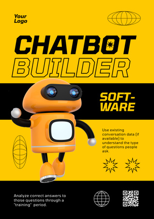 online chatbot szolgáltatások Poster tervezősablon