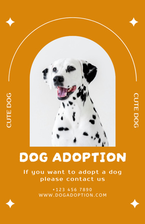 Dog Adoption Ad with Cute Dalmatian Flyer 5.5x8.5in Design Template