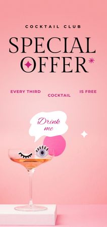 Cocktail Club Special Offer Flyer DIN Large Design Template