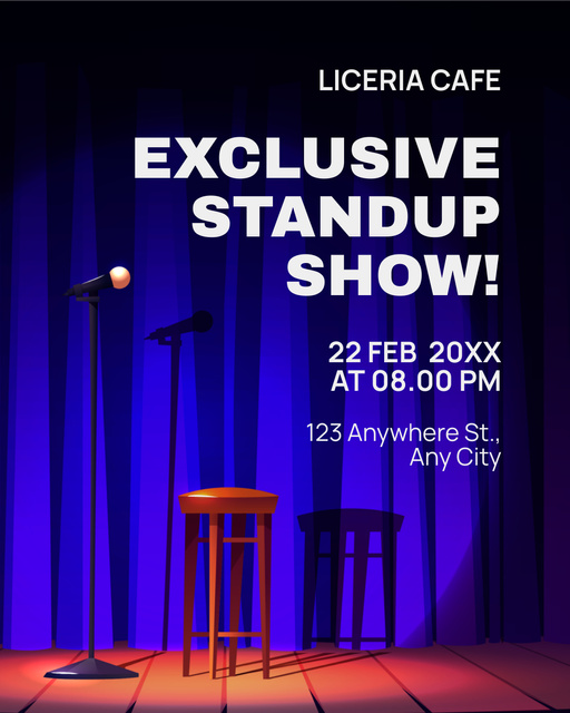 Announcement of Exclusive Stand-up Show Instagram Post Vertical Πρότυπο σχεδίασης