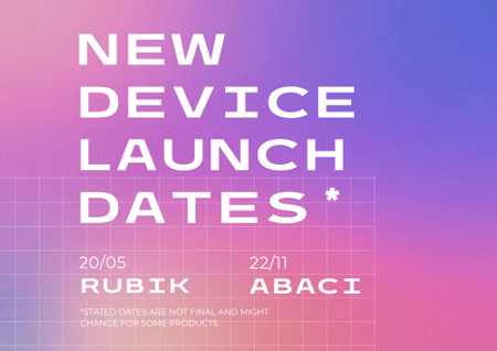 New Device Launch Announcement Poster B2 Horizontal Šablona návrhu