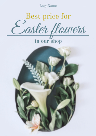 Easter Lilies Sale Offer Flyer A7 Design Template