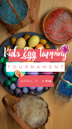Easter Eggs Tapping Tournament Announcement TikTok Video Design Template