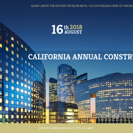 Construction Conference modern Glass Buildings Instagram AD Design Template