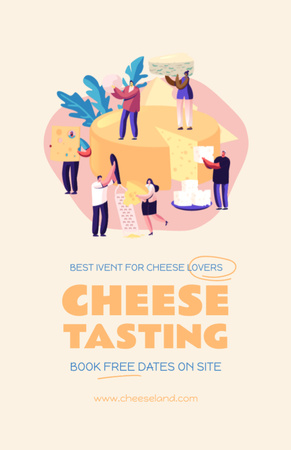 Announcement of Delicious Cheese Tasting Invitation 5.5x8.5in Design Template