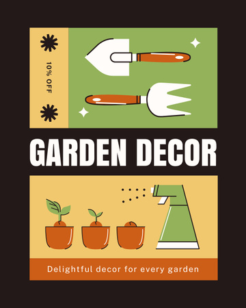 Discount For Gardening Tools And Decor Instagram Post Vertical Design Template