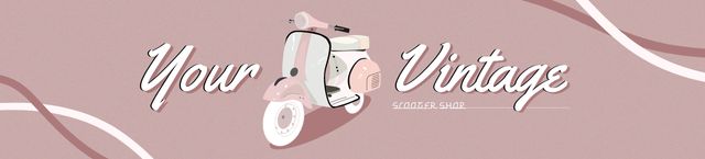 Retro Scooters Shop Ad In Pink Ebay Store Billboardデザインテンプレート