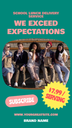 School Food Ad with Group of Pupils TikTok Video Design Template