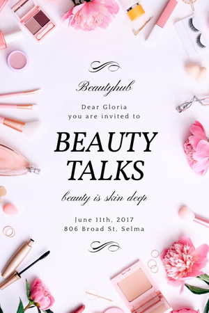 Beauty Event announcement on tender Spring Flowers Invitation 6x9in Modelo de Design