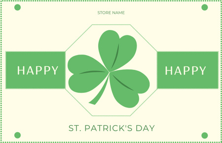 Luck Wishes for St. Patrick's Day Thank You Card 5.5x8.5in Design Template