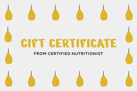 Advanced Nutritionist And Dietitian Services Offer As Present Gift Certificate Design Template
