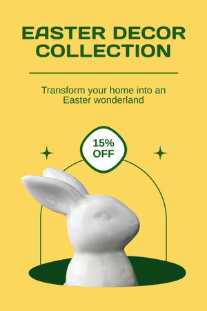Designvorlage Osterdekor-Sammlungsanzeige mit weißem Hasen für Pinterest