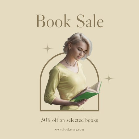 Hatalmas könyvek eladási hirdetés Instagram tervezősablon