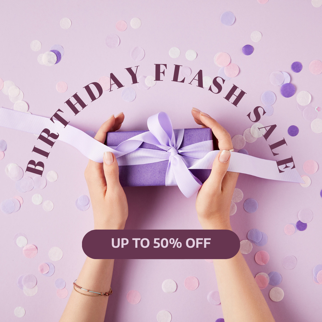 Plantilla de diseño de Birthday Flash Sale Instagram 