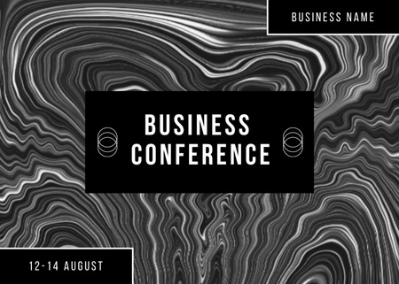 Business Conference In August And Curvy Abstract Pattern Postcard 5x7in – шаблон для дизайна