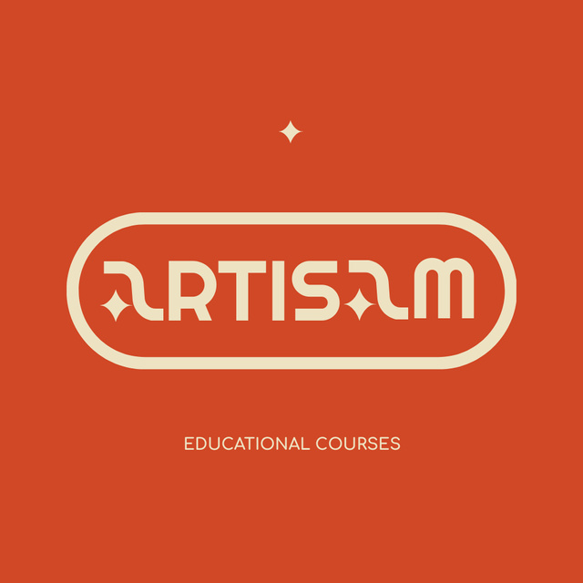 Template di design Educational Courses Offer in Red Logo