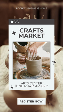 Pottery Craft Market Announcement Instagram Story Design Template