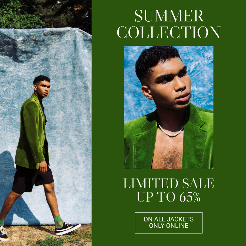 Summer Collection of Men's Wear Instagramデザインテンプレート