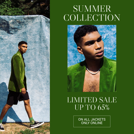 Plantilla de diseño de Colección de verano de ropa de hombre Instagram 
