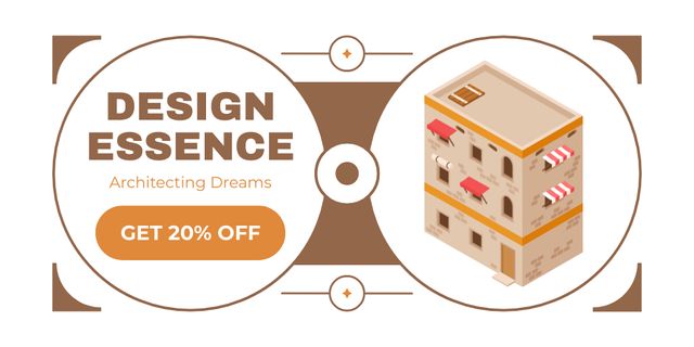 Incredible Architectural Ideas With Discount Offer Twitter Design Template
