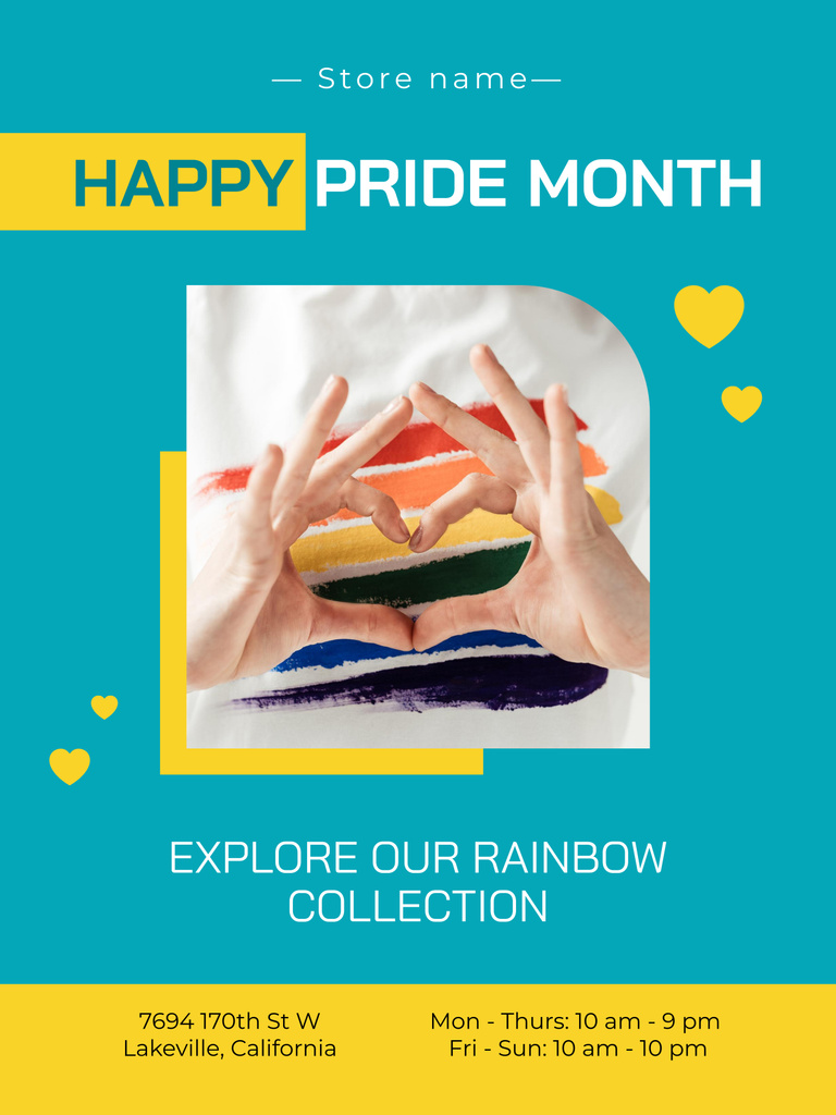 LGBT Shop Promotion With Rainbow Collection Poster 36x48in Modelo de Design
