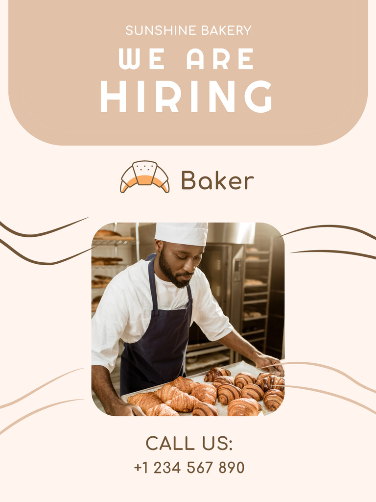 Poster hiring Baker Poster US Design Template