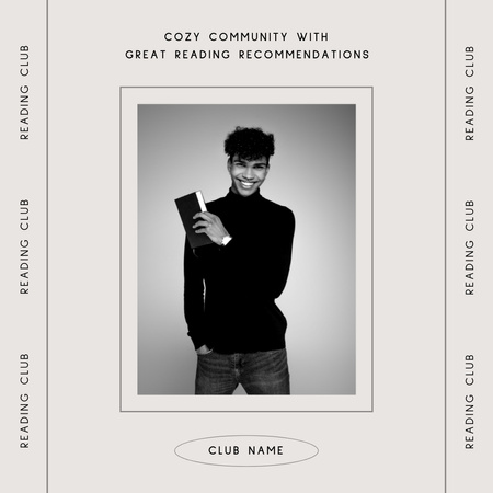 Announcement Of Book Club Community Instagram Design Template