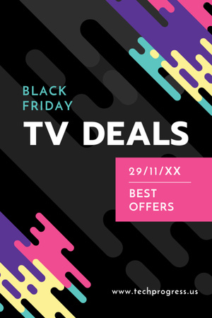 Black Friday Best Offers on TV Sets Flyer 4x6in Design Template