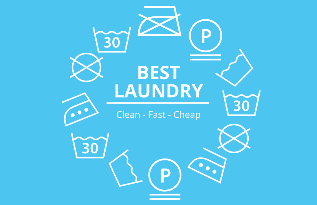 Best Laundry Service Offer Business Card 85x55mm – шаблон для дизайна