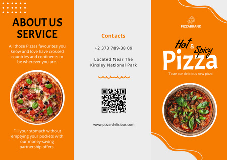 Designvorlage Hot & Spicy Pizza Offer für Brochure