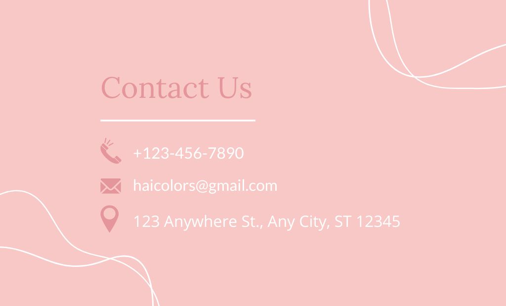 Szablon projektu Beauty Studio Services Ad in Minimalist Pink Business Card 91x55mm