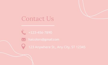 Beauty Studio Services Ad in Minimalist Pink Business Card 91x55mm – шаблон для дизайна