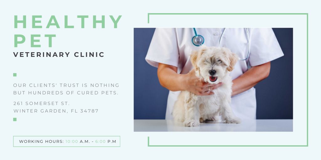Healthy pet veterinary clinic Twitter Modelo de Design