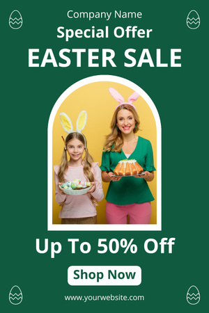 Ontwerpsjabloon van Pinterest van Easter Sale with Discount