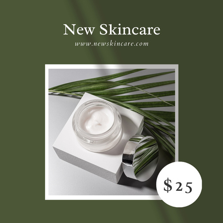 Template di design Fantastica crema per la cura della pelle con effetto idratante in verde Instagram