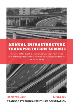 Annual Infrastructure Transportation Summit Announcement Flyer 4x6in Design Template