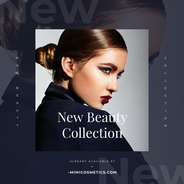 Cosmetics Ad Young Attractive Woman Instagram AD Modelo de Design