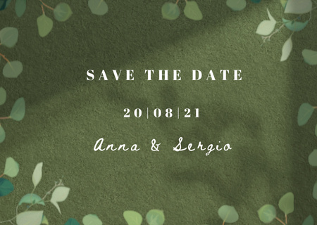 Designvorlage Wedding Day Announcement in Twigs Frame für Card