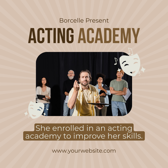 Plantilla de diseño de Offer Training at Acting Academy for Everyone Instagram AD 