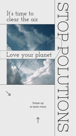 Call to Love Your Planet with Clouds in Sky Instagram Story Design Template