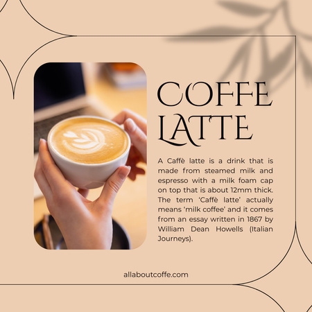 Coffee Latte Description Instagram Design Template