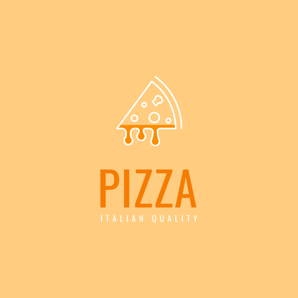 Plantilla de diseño de Pizzeria Ad with Savory Pizza Piece Logo 1080x1080px 